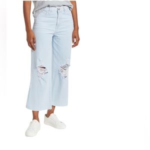 Kensie high rise wide leg raw denim jeans